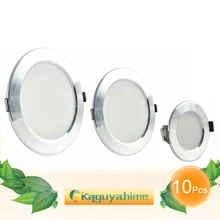 10 шт. светодиодный потолочный светильник 3 Вт 5 Вт 7 Вт 9 Вт 12 Вт 18 Вт AC 220 В 240 В Алюминиевый ультратонкий потолочный светильник для помещений круглый встраиваемый точечный светильник