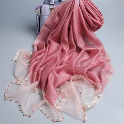 Новое поступление 70*190 см шарф шаль женский осенний зимний Шелковый шерстяной шарф Высокое качество осенний зимний женский шарф подарок матери - Цвет: pink