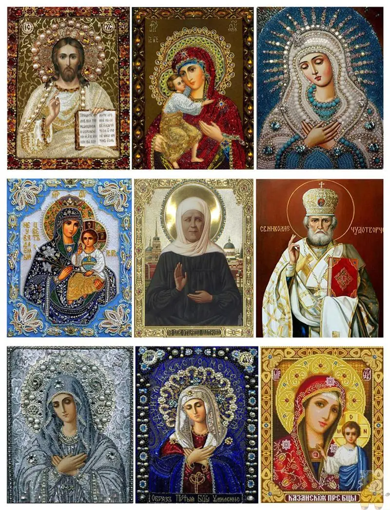 

DIY 5D Diamond painting Needlework Religious People For cross stitch Round Stone Embroidery Diy Diamond Home Decoration Gift