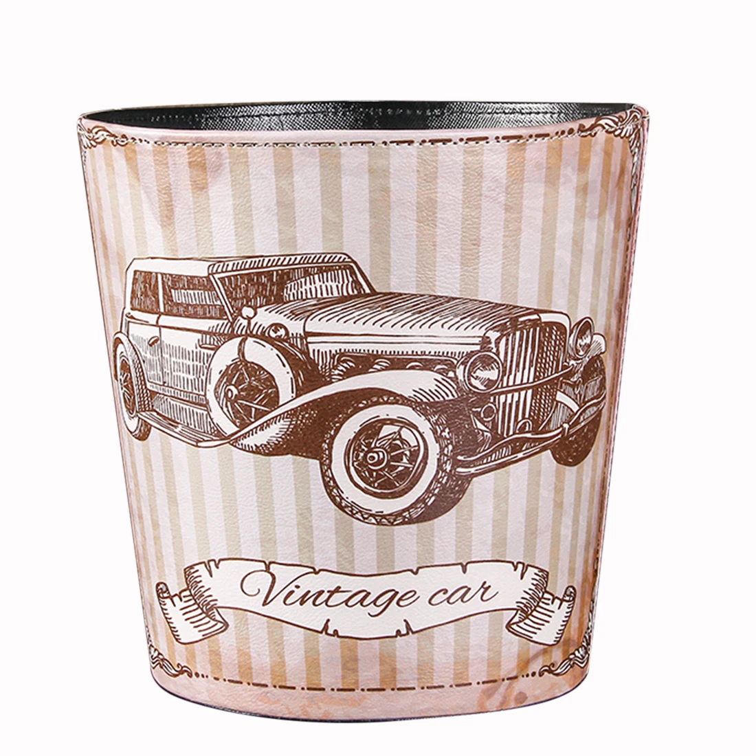 6 Patterns British Style Trash Bin Household Uncovered Garbage Can Home