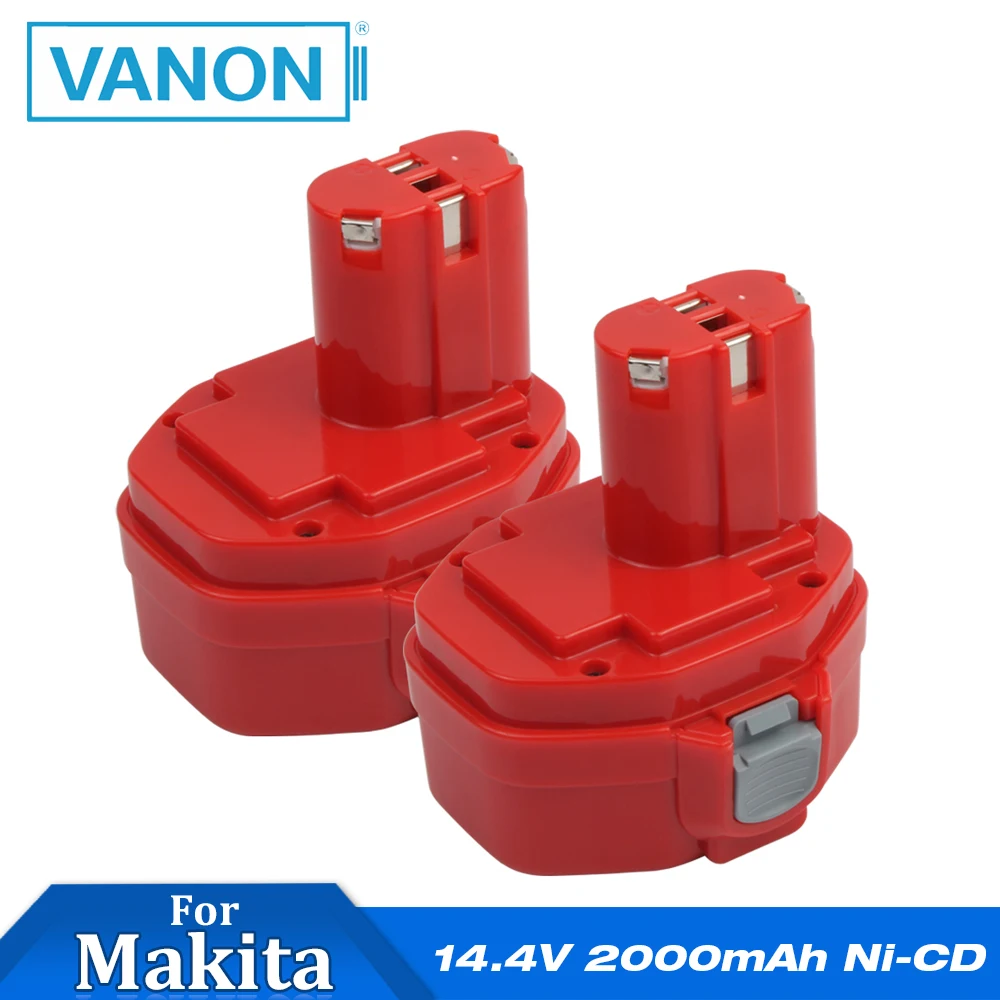 

VANON 2PCS for makita 14.4V 2000mAh Ni-CD 2.0Ah Power Tool Battery for MAKITA 1420 1422 1400 PA14 192600-1 194172-2 193985-8