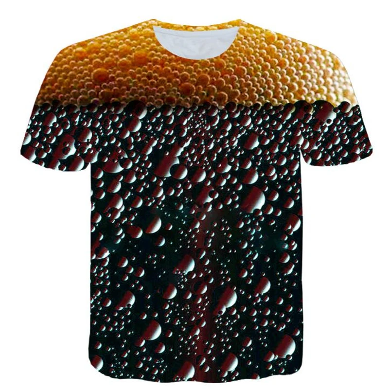 

Summer 2019 new cola plus beer bubble shirt trend T-shirt 3D printing short-sleeved men and women summer cool T-shirt