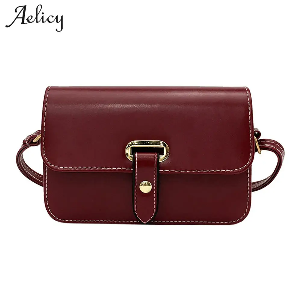 

Aelicy PU Leather Crossbody Bag For Womens Messenger Bags Female Retro Vintage Style Lady Small Flaps Black Brown Bolsa