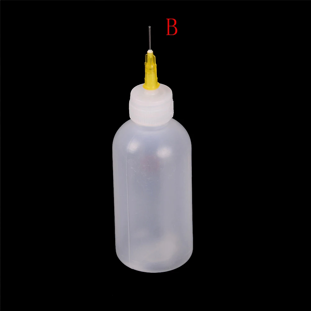 2pcs Solder Flux Bottle With Fine Tipped Needles Blunt Dispensing Needles Syringe Needle Tips For Ink Glue Liquid Gray