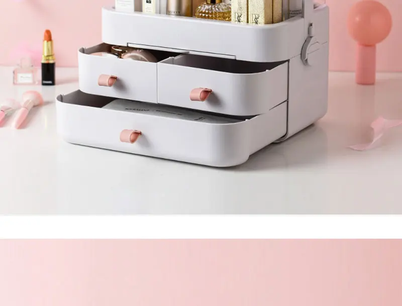 Принадлежности для ванной стол вращающийся ящик-стильный органайзер для макияжа PP акриловый контейнер для косметики Подставка Макияж Organizador помада