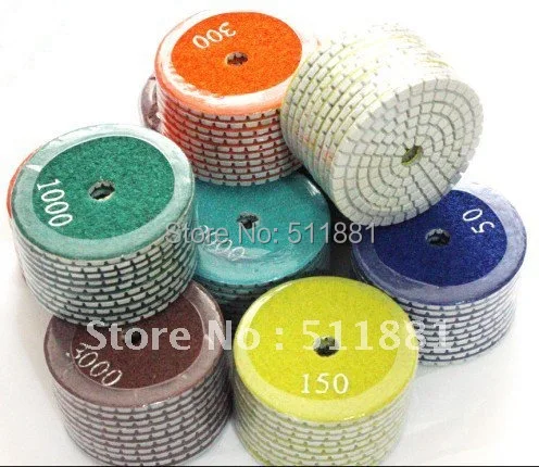 4'' soft wet polishing pad 100mm concrete marble granite diamond pads grit 50#,150#,200#,300#,500#,800#,1000#,1500#,2000#,3000# wool felt polishing pad orbital sander pads