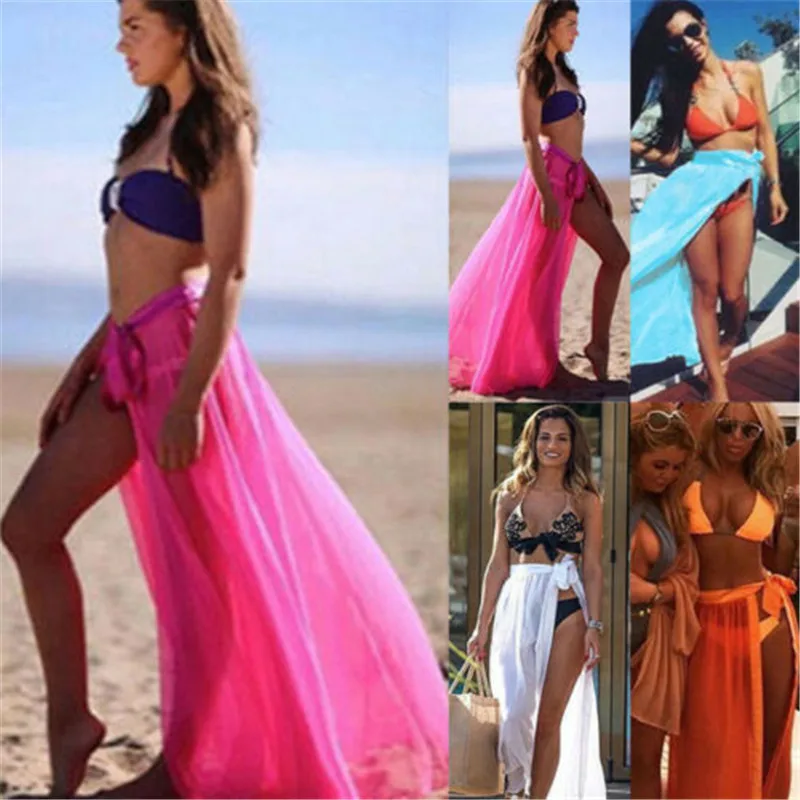 Womens Sexy Swim Wear Bikini Cover Up Sheer Beach Mini Wrap Skirt Sarong Pareo Shorts | Женская одежда