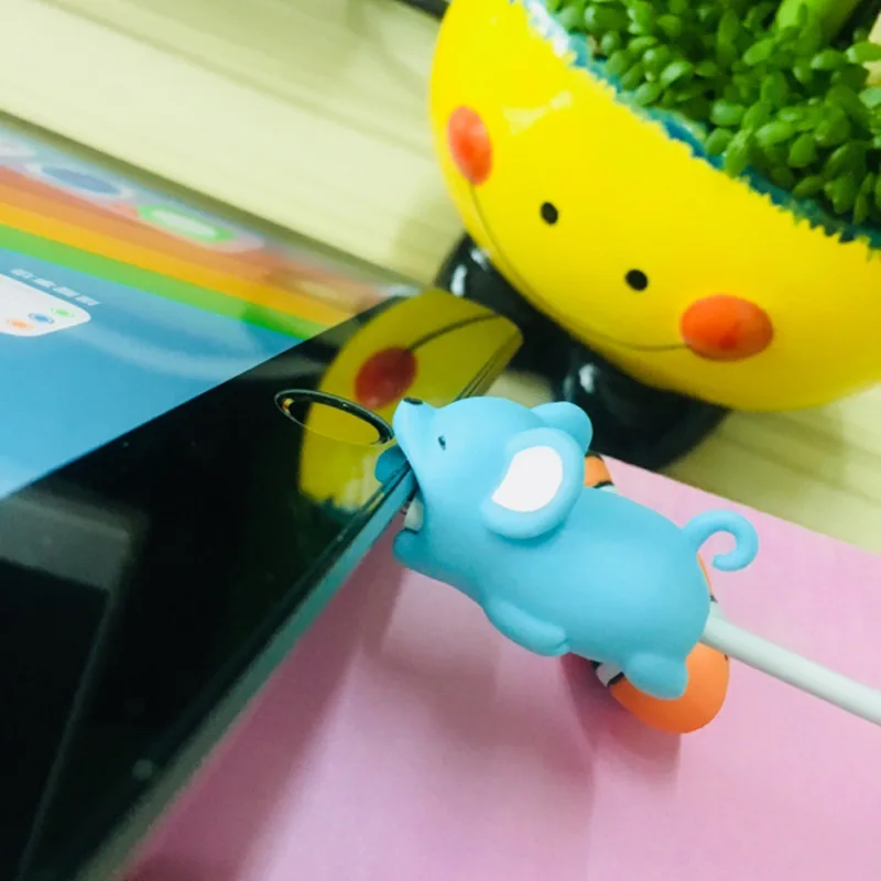 Suntaiho животное телефон кабель укус USB кабель протекторы намотки Организатор чомперы Кролик Собака Кот, животное, кукла милашка модель забавная