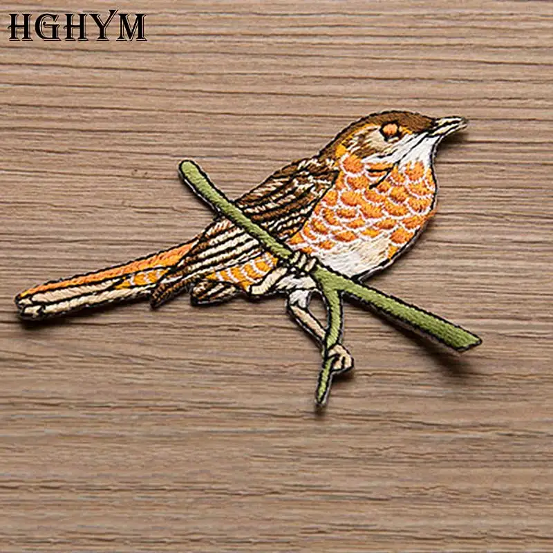 

Nice Details 7X5.5cm Bird Embroidered Patches For Clothes Iron On Logo Jacket Patch Applique Embroidery Accessories Diy