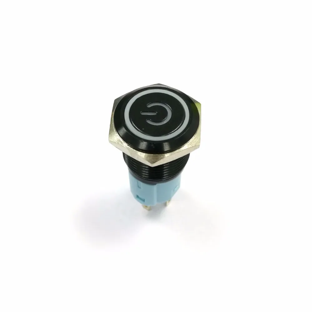 

1PC 10mm DC 12v/24v/220v Waterproof Led Self-locking Switches Car Speaker Horn Buttonswitch Metal Led Light Latching Fixed Butto