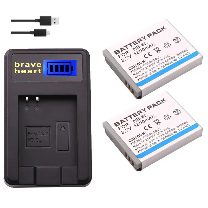 2x NB 6L 6LH NB6L Батарея + ЖК дисплей USB Зарядное устройство для Canon IXUS 85 см 95 SX275 SX280 SX510