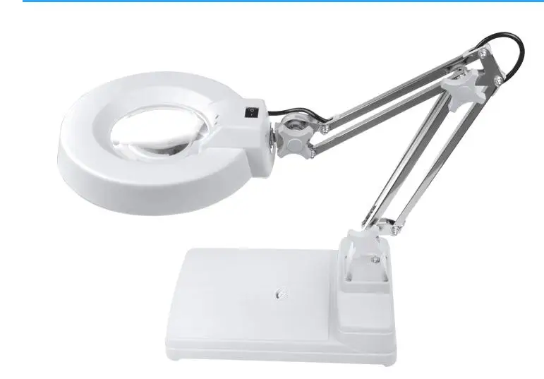 LED desktop magnifying glass lamp with lamp magnifying glass for the elderly to read electronic