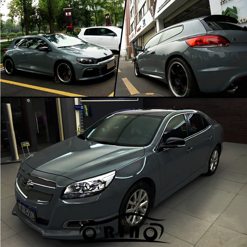 Cement Grey Glossy Vinyl Film Wrap-1