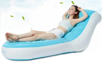 

84X170X81CM Luxury flocking back inflatable sofa lazy sofa lunch break loungers outdoor portable inflatable chair