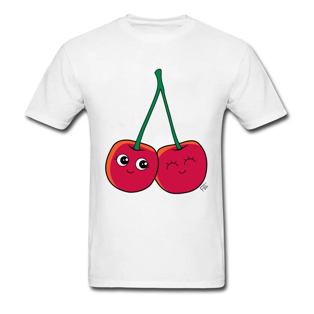 Red Cherry Cute Graphic Tops T Shirt Regular Male Short Sleeve Summer