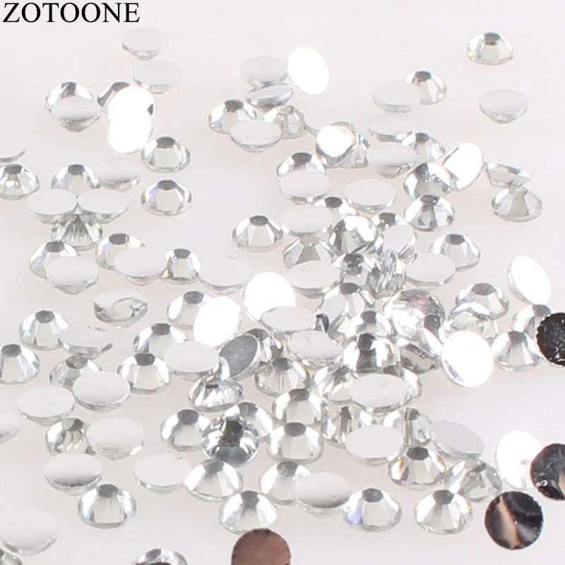 

ZOTOONE Resin Rhinestone Top Applique Glue On Cheap Flat Back Rhinestones For Clothes Shoes DIY Stones And Crystals Decorations