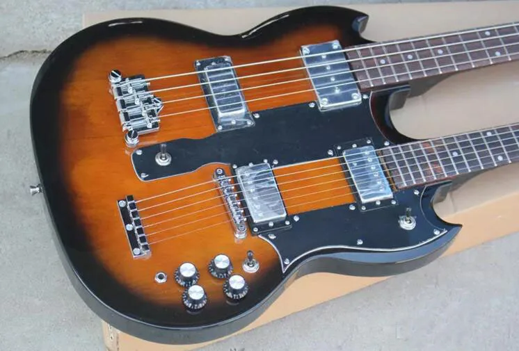 Guitar Custom Brown Sunburst 1275 Double Neck Electric Guitar