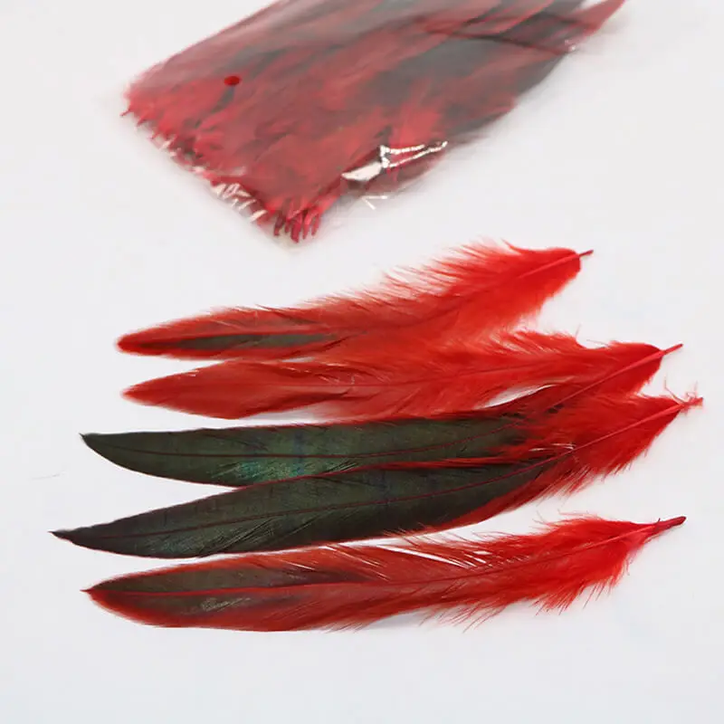 50 шт./лот, красивое утиное перо, размер 5-8 дюймов, Натуральное перо для рукоделия, украшения для украшения, аксессуары, фаянсант, Плюм - Цвет: red