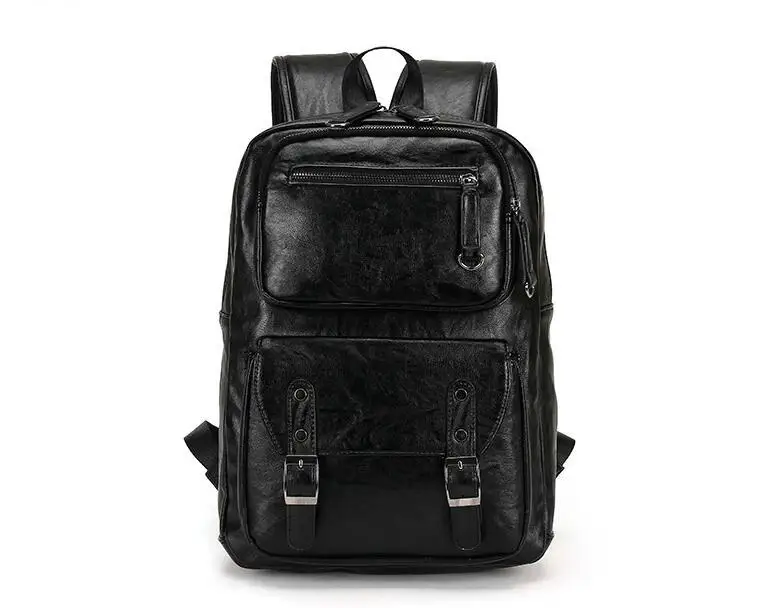 

2018 Male Leather Backpack Men Travel Backpacks Mochila Masculina Black Men's Bookbag Laptop Backpack Mochilas Para Hombre Man