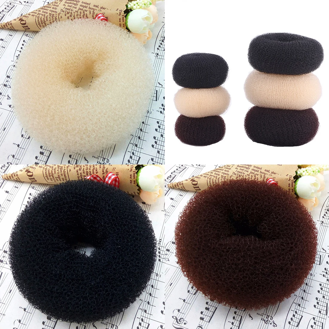 

1PC New Fashion Women Sponge Hair Ring Bun Accessories Styling Tool S/M/L