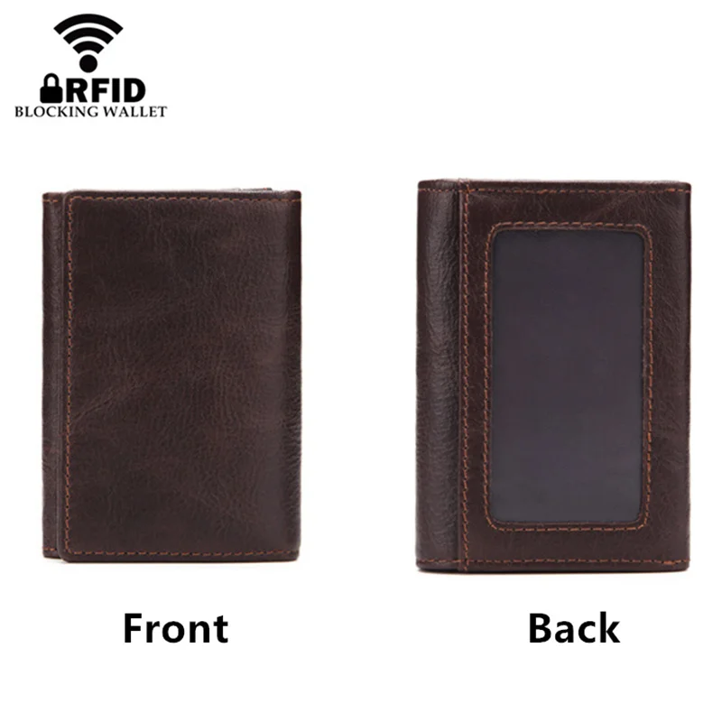 BISI GORO rfid кошелек из натуральной кожи мужской с защитой от кражи тонкий кожаный