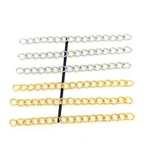 50 шт 50 мм длина 316 браслет из нержавеющей стали удлинение хвостовой цепи массовый удлинитель Колье цепи для DIY ювелирных изделий Z958