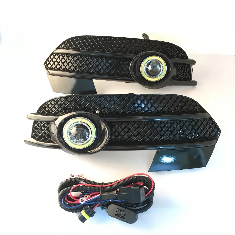 RQXR противотуманная фара вождение свет в сборе для Audi Q3 cob angel eye светодиодные дневные ходовые огни сигнал поворота