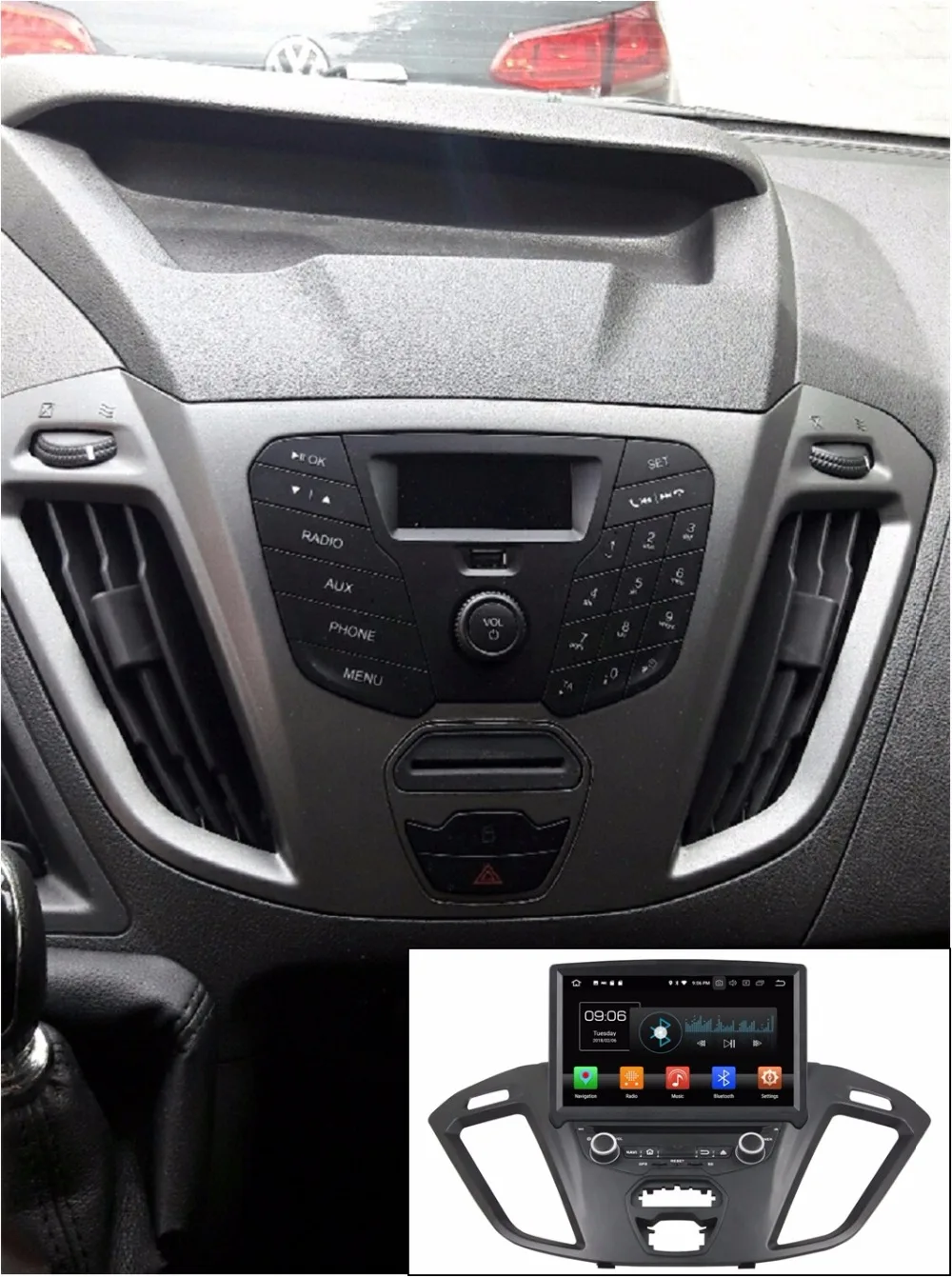 Sale Navirider Android 9.0 CAR Radio player for Ford Transit Custom 2016 car gps Head unit Multimedia support aux camera and steering 1