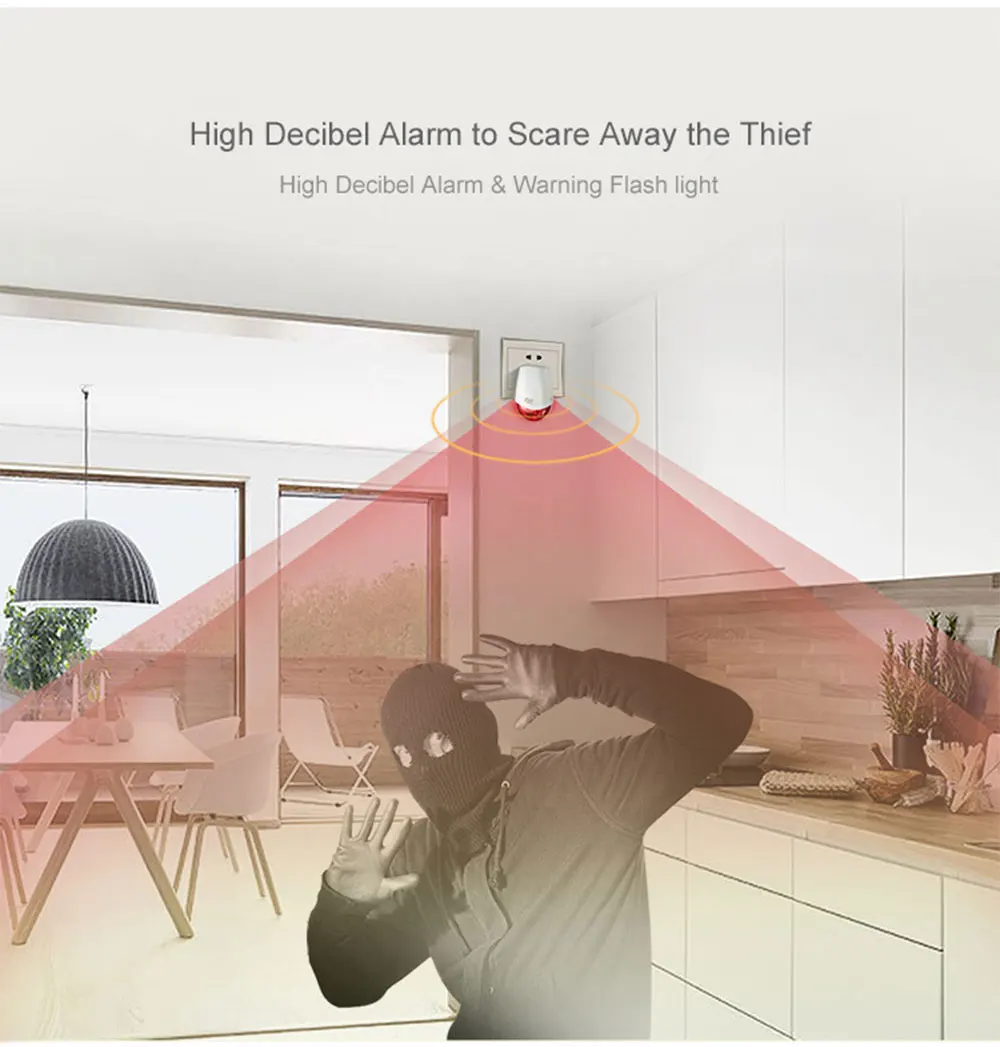 Geeklink GS-1 Senser Smart Home Intelligent Alarm alert warning sound light siren (3)