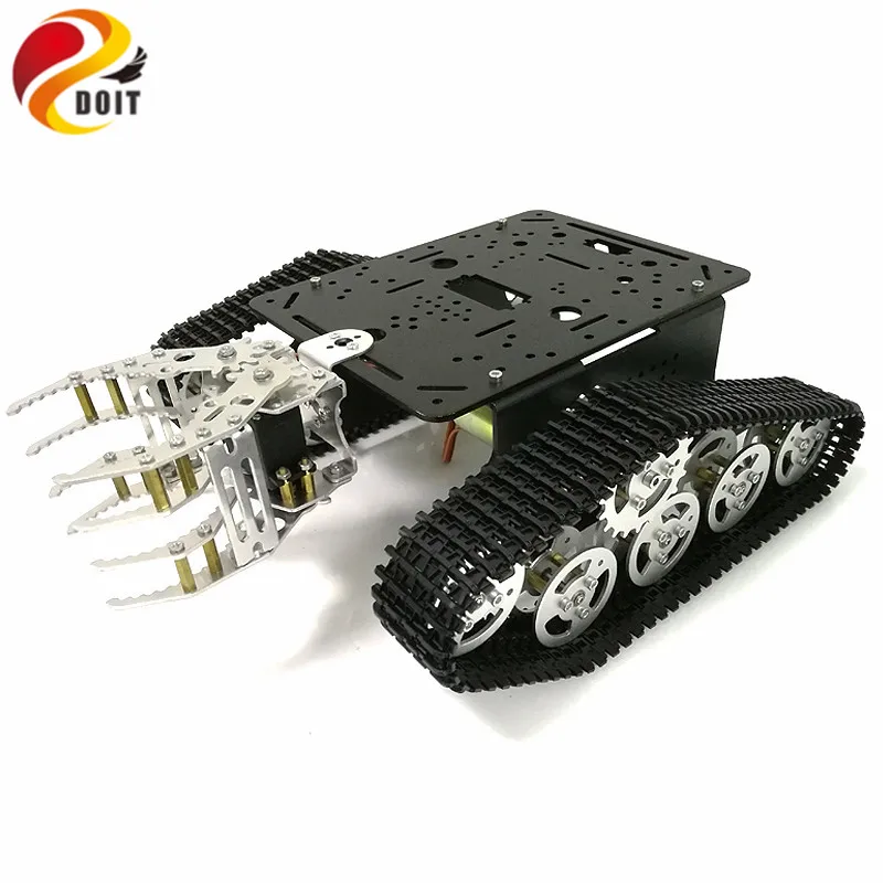 

Tank Chassis with Mechanical Claw, Tracked Chassis with Gripper, Tracked Vehicles, Tank Robot,RC Tank for DIY Robot Project