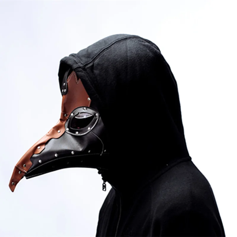 

Steampunk Plague Bird Mask Doctor Mask Long Nose Cosplay Fancy Mask rivet Gothic Retro Rock Leather Halloween Mask Free shipping