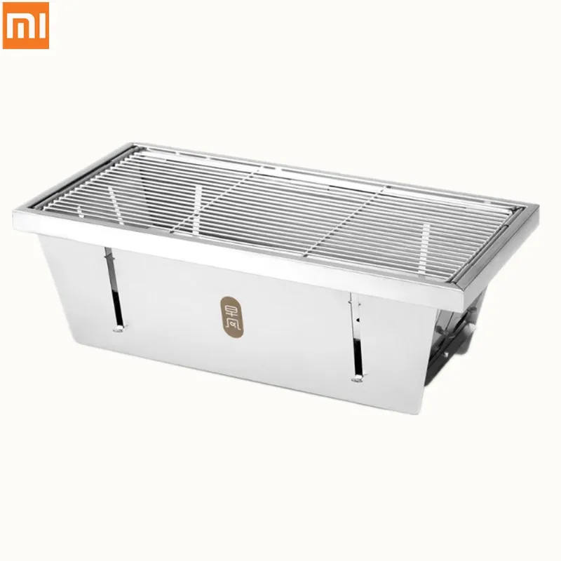 Xiaomi Mijia Zaofeng гриль для барбекю складная плита из нержавеющей стали на древесном