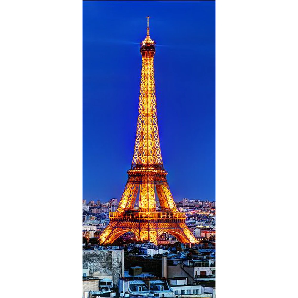 Paris Tower Light Wall Murals Stickers Door Sticker Wallpaper Decals Home Decoration Aug02749 | Дом и сад