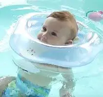 Детские плавательный круг для шеи плавание ming Новорожденный ребенок нашейный плавательный круг с насосом подарок матрас Мультфильм круг для плавания в бассейне для 0-24month Baby - Цвет: S BLUE