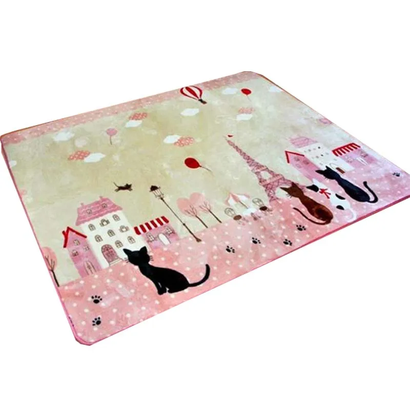 Brand image autumn winter suede warm living room carpet blanket floor mat child feline cartoon christmas decorations for home