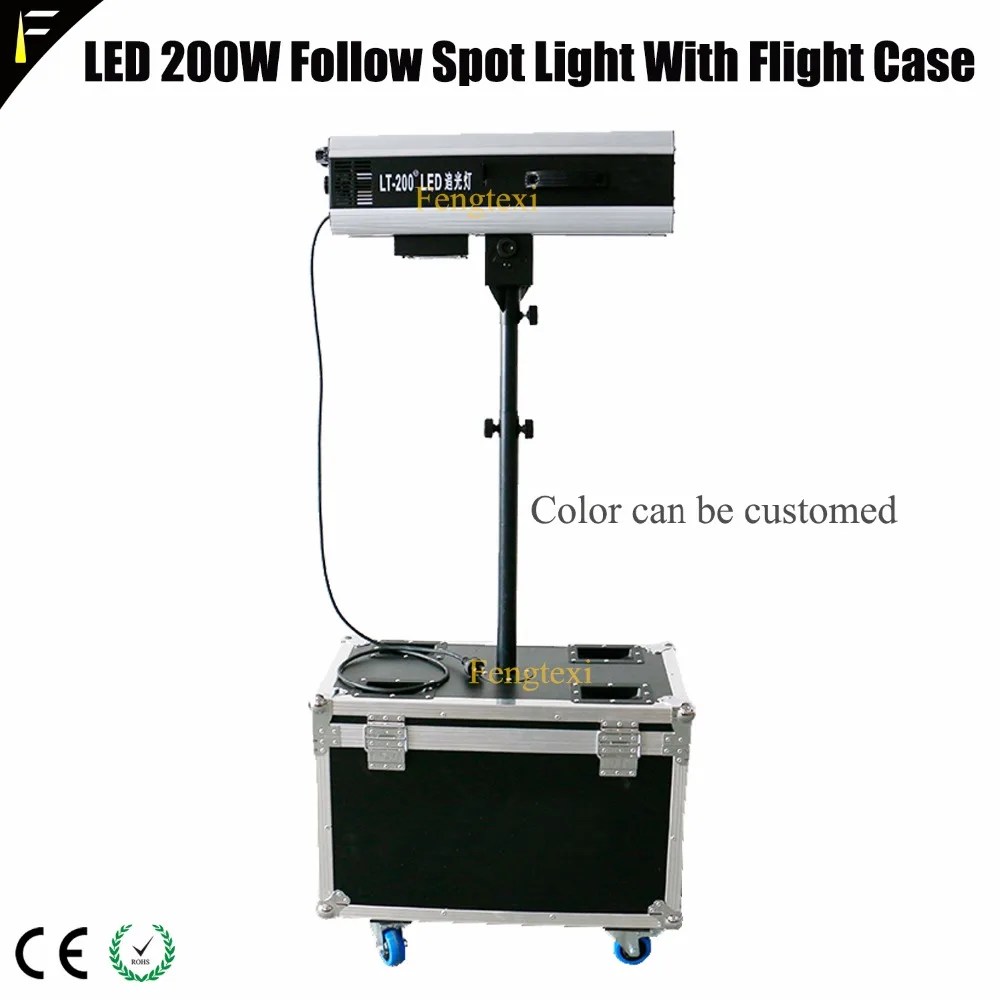 

Small 3200K/5600k/8000K LED 200w Stage Follow spots with Iris Flight Case Stand For Theater Performance Light Followspot