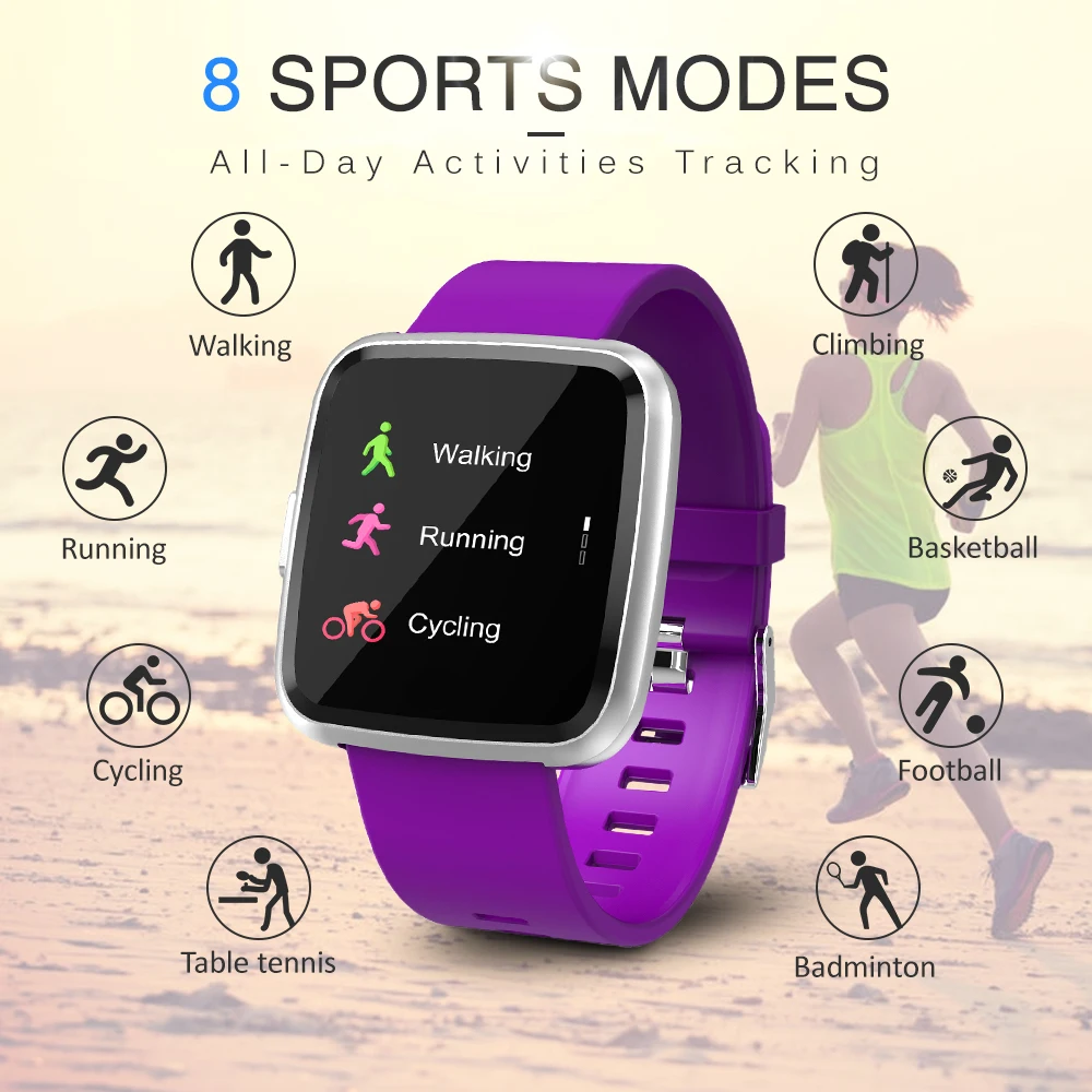 

Smart Watch 1.3In Full Screen Touch Fitness Tracker Watch IP67 Smart Bracelet with Heart Rate Activity Tracking Step Counter