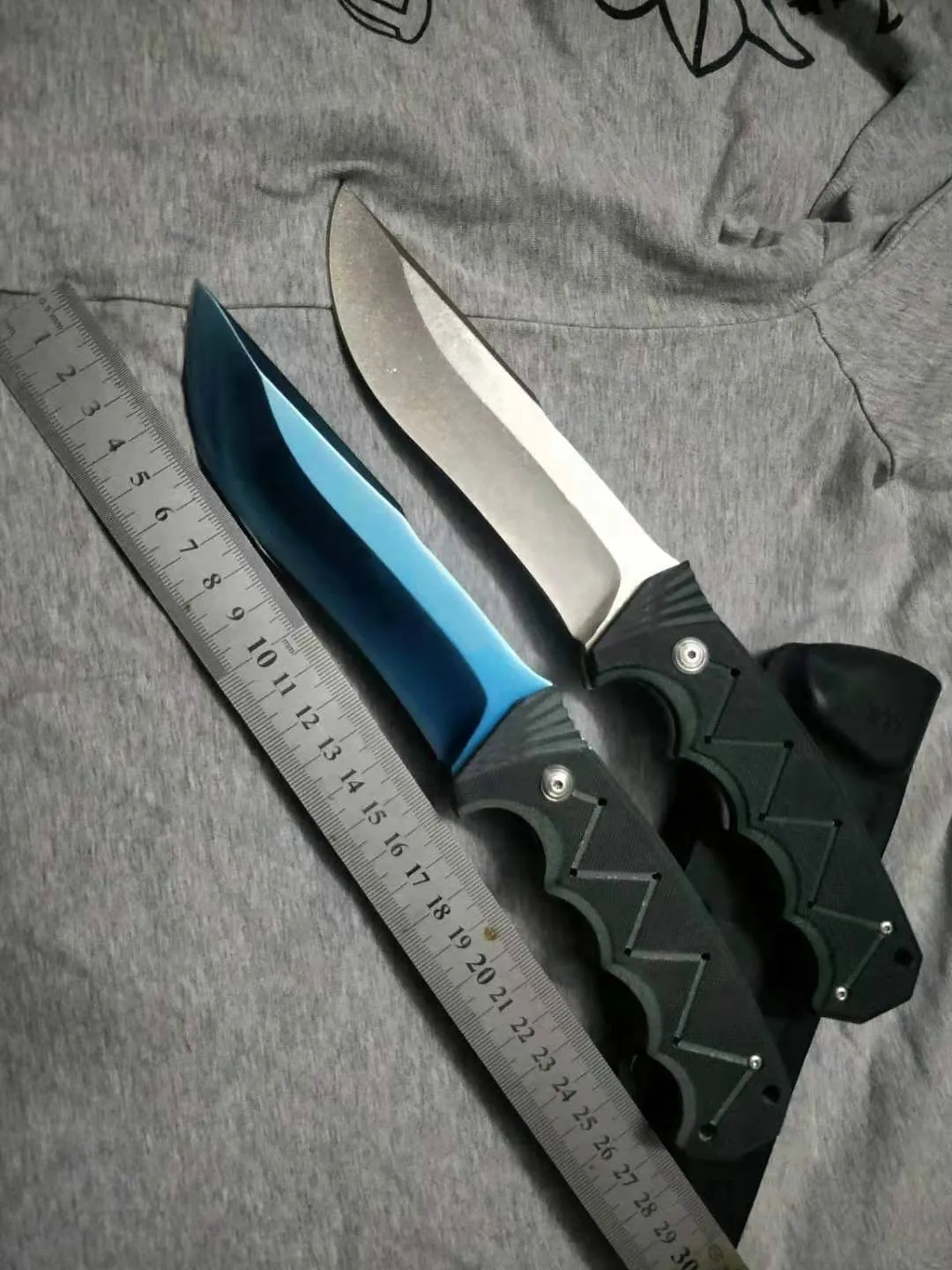 

LLS Two-color fixed blade knife 440 blade G10 handle hunting knives survival tools camping straight knife with EDC K sheath