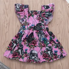 Платья с рукавами-крылышками для новорожденных; коллекция года; брендовый сарафан для маленьких девочек; платье «Звездные войны»; платье принцессы с оборками; летняя одежда для маленьких девочек