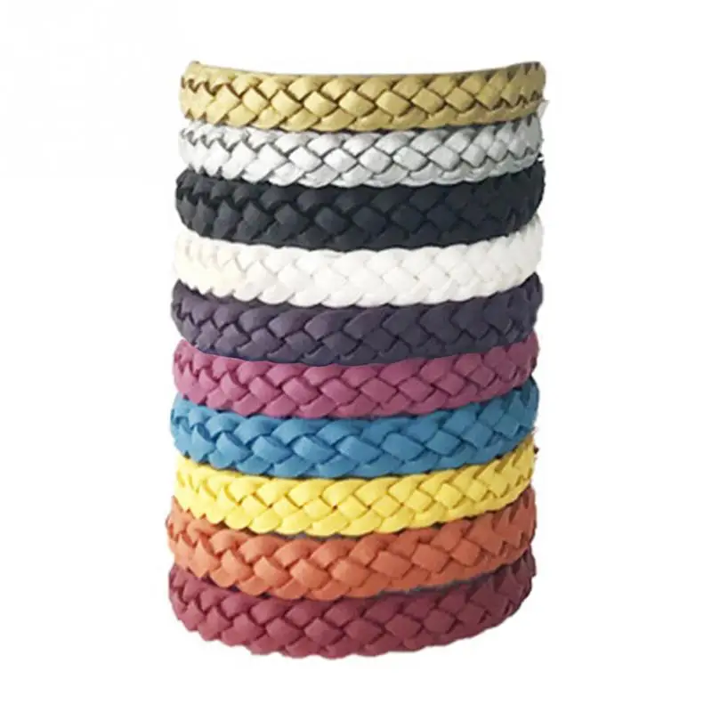 

4 PCS Leather Mosquito Repellent Bracelet Natural Insect Repellent Bands Outdoor and Indoor for Adults & Kids