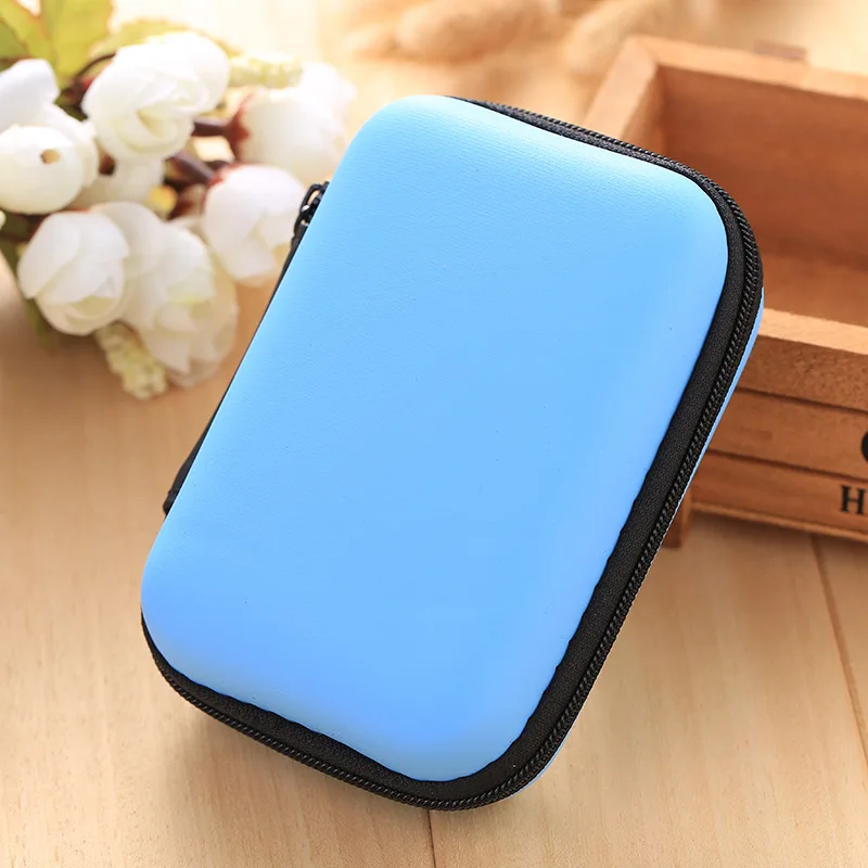 

New Arrival Coin Purse Silicone EVA Rubber Coins Wallet Sky Blue Boy Girl Headset Pouch Zipper Key Box Bag monederos para mujer