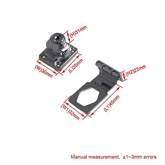 2 шт. 2,5 дюймов Длина серебряный сплав цинка 90 градусов замок с ключом замок крутить ручку ключом заблокирован Hasp двери шкафа