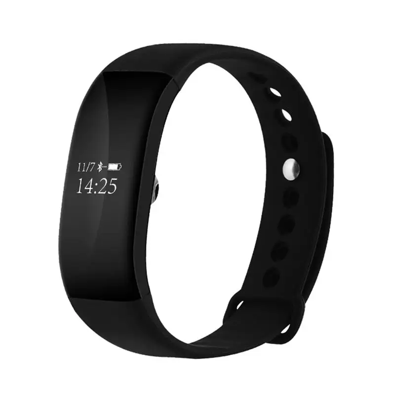 Смарт-браслет V66, водонепроницаемый монитор сердечного ритма для мужчин и женщин, смарт-браслет, будильник, спортивные часы, Смарт-часы для телефона Android IOS - Цвет: Smart band Black