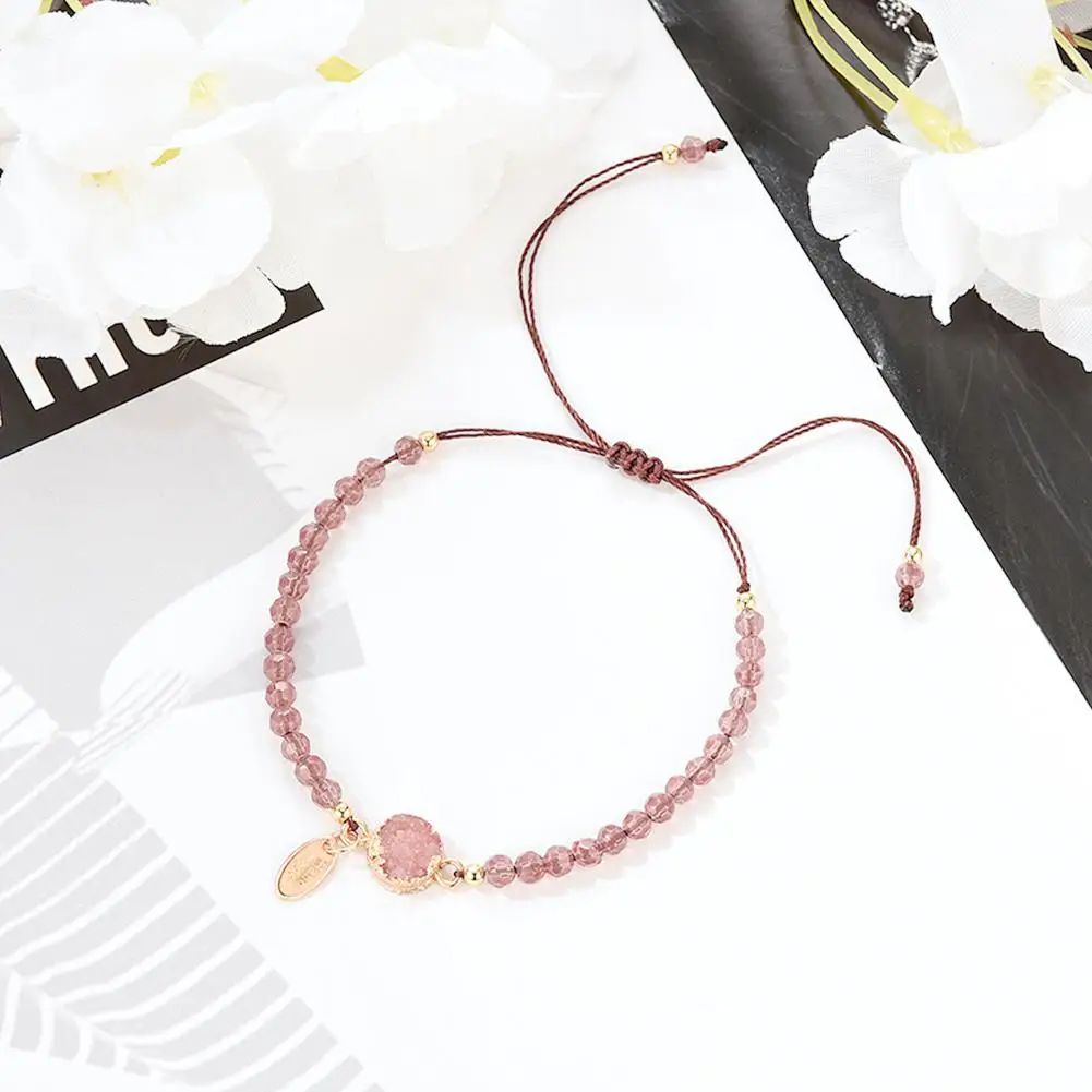 

Faceted Beaded Bracelet Hand Woven Natural Stone Adjustable Strand Bracelet Charm Bracelets For Women