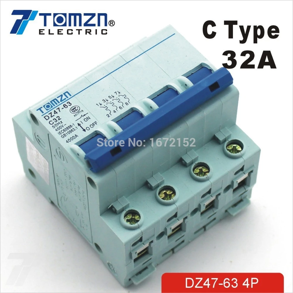 Disyuntor MCB tipo C, 4 polos, 4 P, 240V/415V|mcb miniature circuit hydraulicmcb circuit breaker - AliExpress