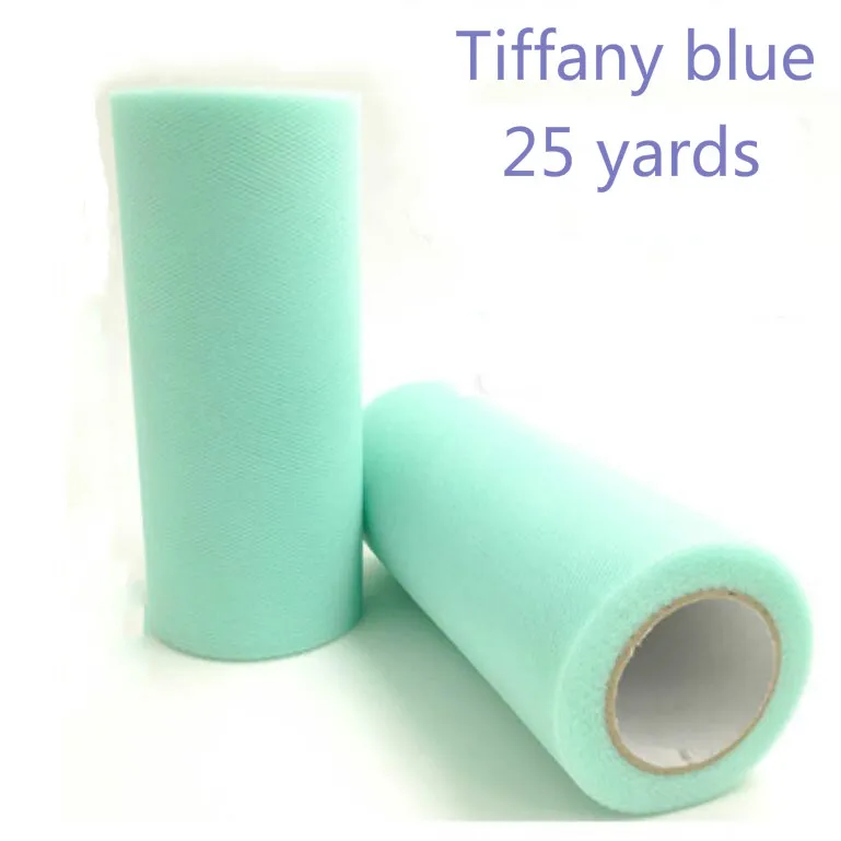 Белый, розовый тюль в рулоне 15 см* 25 ярдов, сетчатая ткань, рюмочка, пачка, свадебное украшение, сделай сам, органза, на день рождения, Детские вечерние принадлежности - Цвет: Tiffany blue