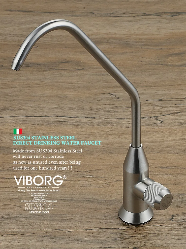 Viborg Sus304 Stainless Steel Kitchen Filtered Drinking Water Filter Tap Faucet Purifier Filtration Reverse Osmosis Systems Tap