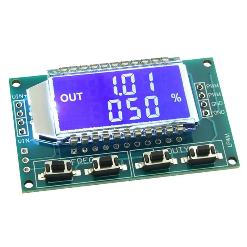 

Signal Generator PWM Pulse Frequency Duty Cycle Adjust Module LCD Display 1Hz ~ 150KHz Adjustable PWM Board Module