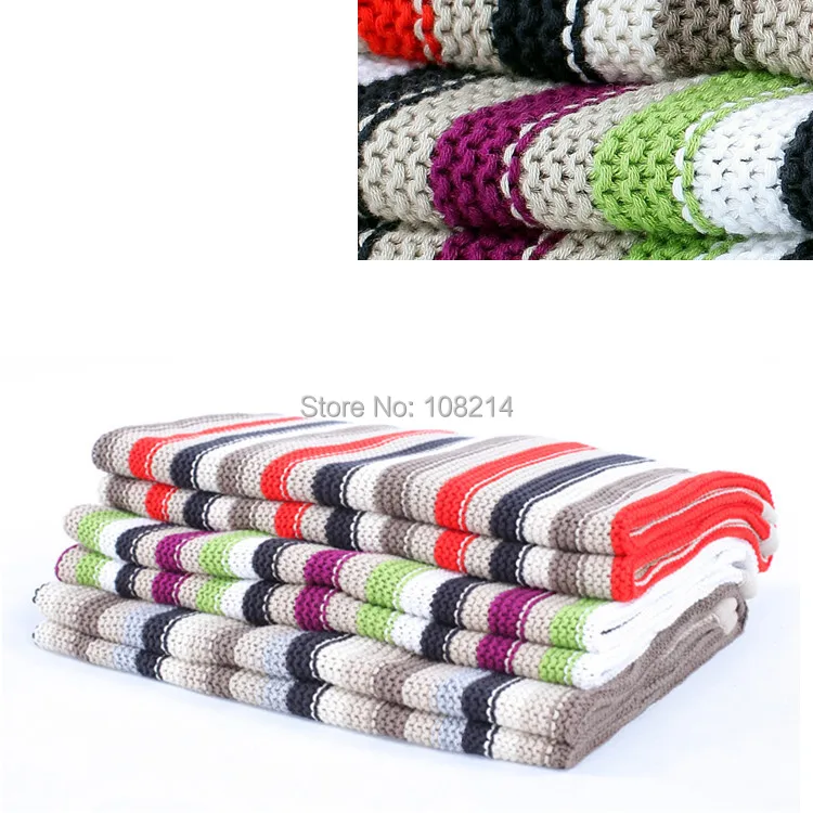DSLAND Cotton Knitted Blanket 100 Woollen Knitted Baby Blanket 3