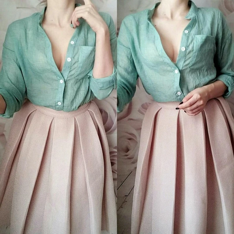 camisa tecido fino feminina